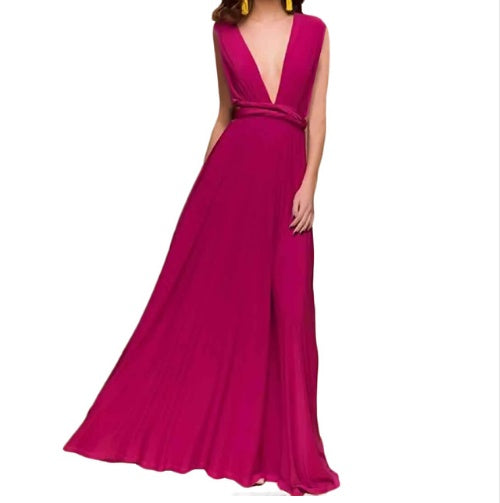 Robe Longue Multi-Styles – Bretelles Longues &amp; Dos Nu Élégant