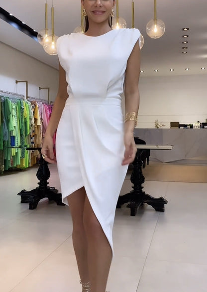 Robe Longue Décontractée Asymétrique – Sans Manches, Style Élégant