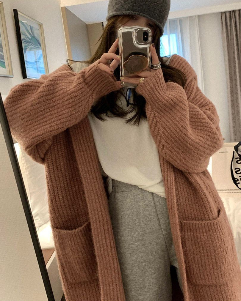 Veste pull ample à capuche