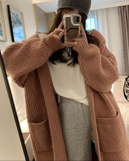 Veste pull ample à capuche