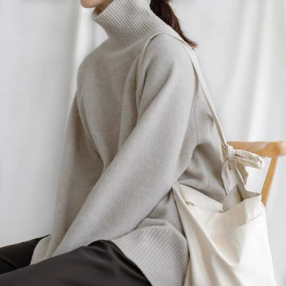 NÉVÉA — Pull Col Roulé Épais en Laine