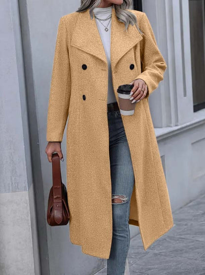 Manteau long en laine coupe ajustée