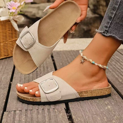 Sandales Femme – Bout Ouvert & Boucle Chic