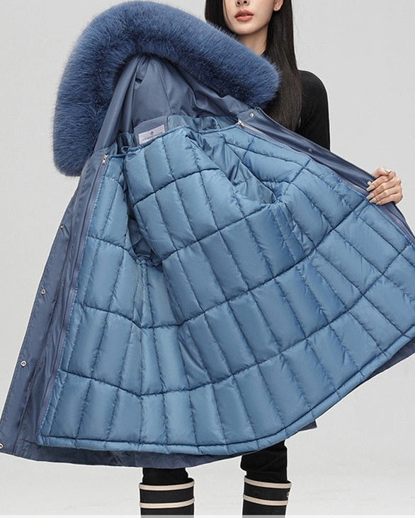 Veste Courte Élégante à Col en Fourrure – Style Urbain Chic