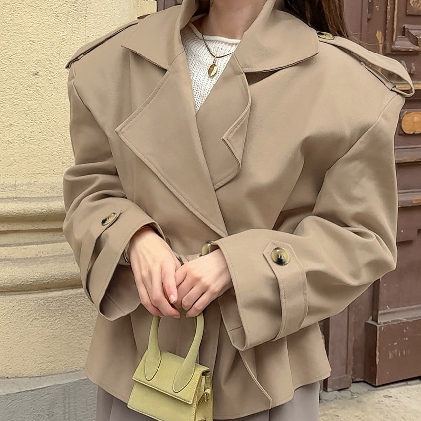 Trench-coat mi-long kaki tendance