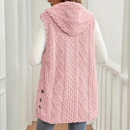 Gilet Sans Manches Texturé à Capuche