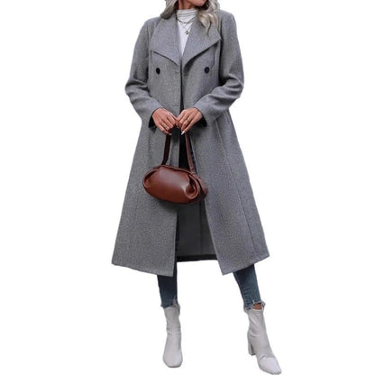 Manteau long en laine coupe ajustée