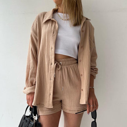 chemise Chambray à manches longues et short