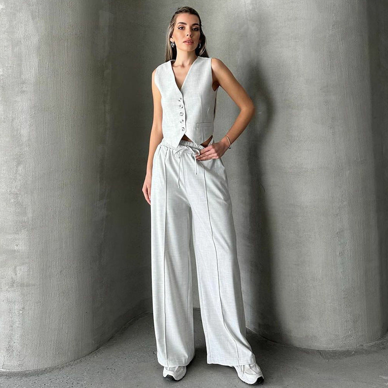 Ensemble Femme Élégant – Top & Pantalon