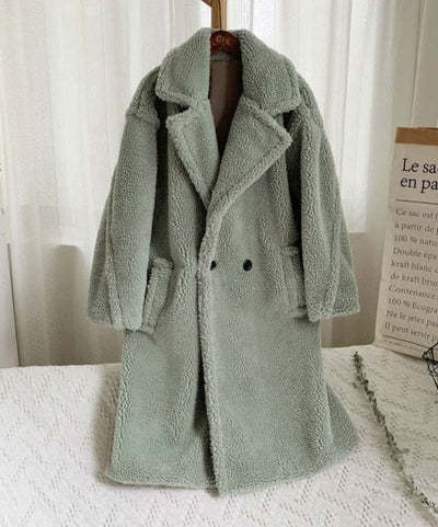 Manteau à Revers en Fausse Fourrure