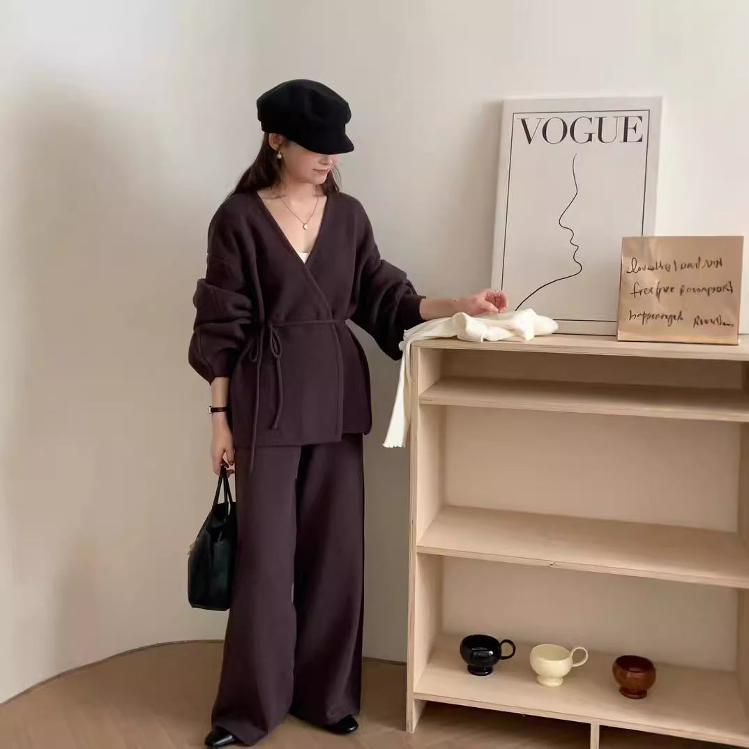 Ensemble  cardigan tricoté et pantalon