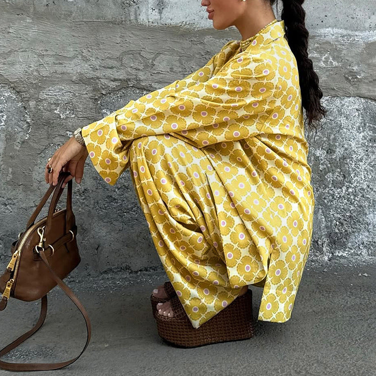 Ensemble deux pièces cardigan à manches longues et pantalon