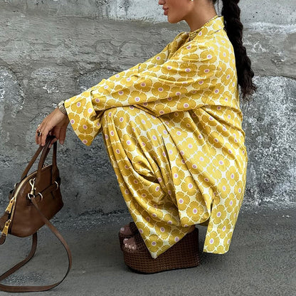 Ensemble deux pièces cardigan à manches longues et pantalon