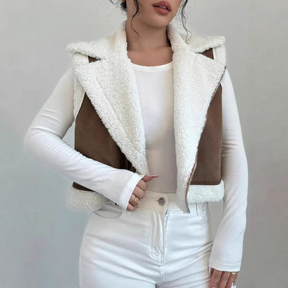 Gilet en laine d'agneau avec fourrure