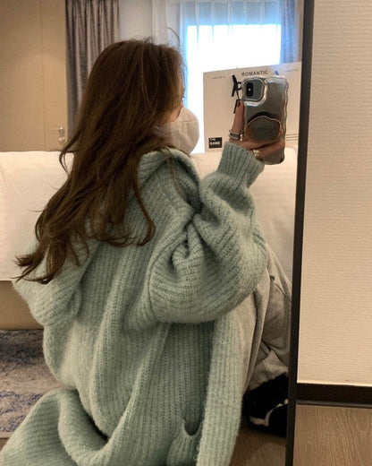Veste pull ample à capuche