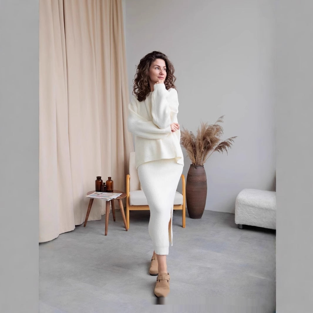 Ensemble Tricot Femme – Pull & Jupe