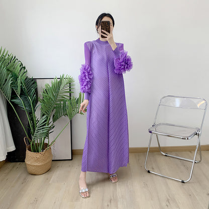 Robe Longue Plissée Grande Taille – Chic, Légère & Confortable