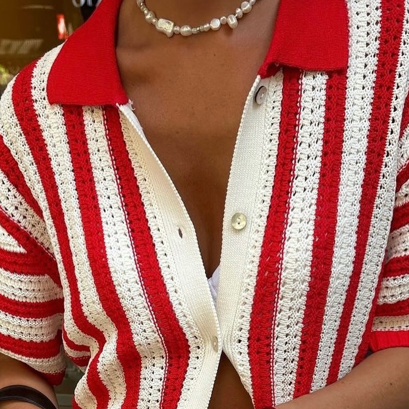 Chemise Femme Rouge à Manches  – Coupe Large