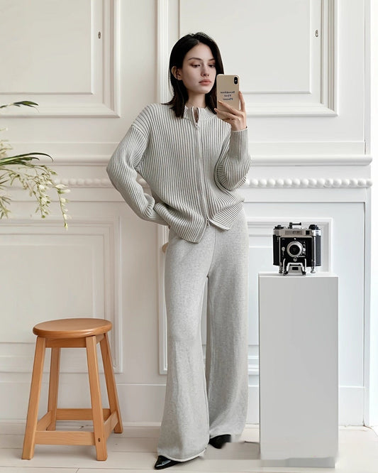 LINEA — Ensemble Tricot Rayé & Pantalon