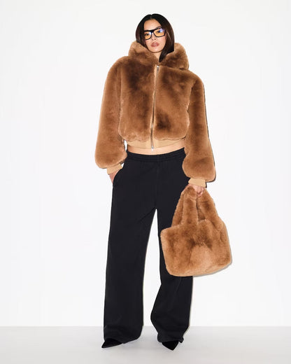 COCOFUR— Veste Fausse Fourrure Zippée