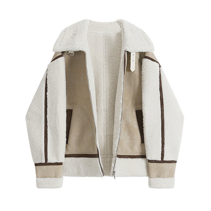 Manteau court tendance avec fourrure intégrée