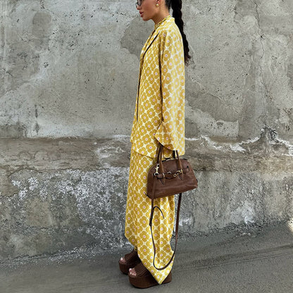 Ensemble deux pièces cardigan à manches longues et pantalon