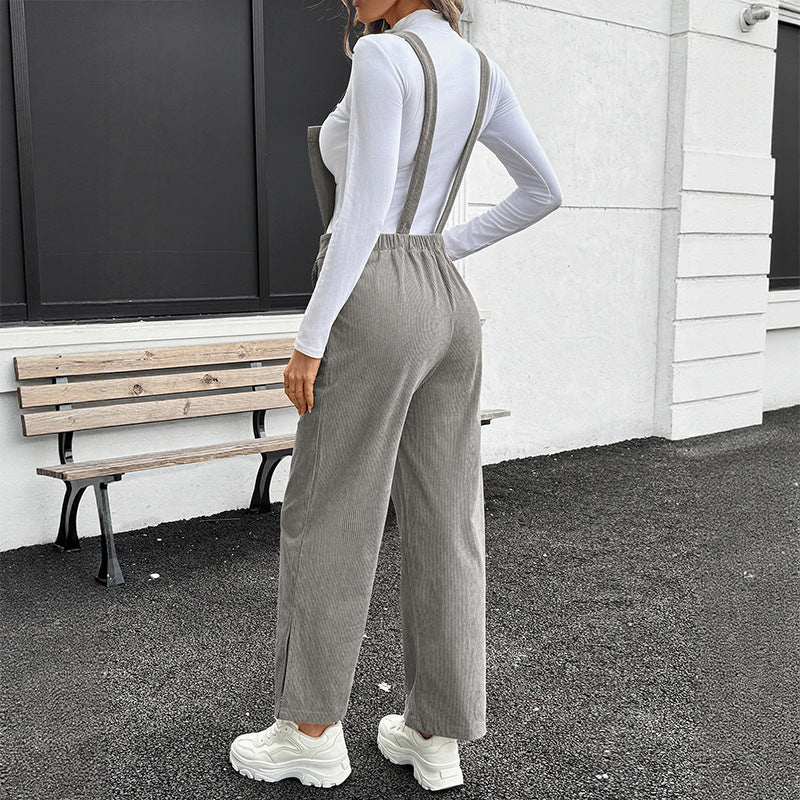 Combinaison Femme en Velours Côtelé – Couleur Unie