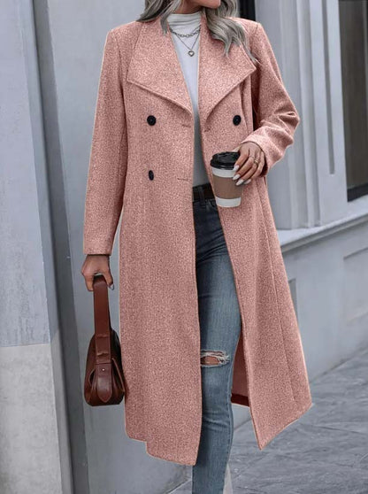 Manteau long en laine coupe ajustée