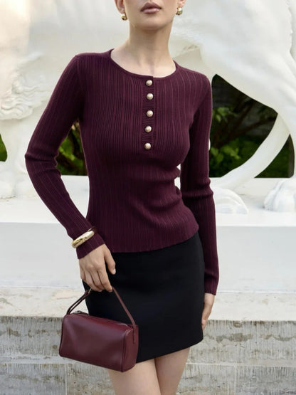 Serelia – Pull Élégant Col Rond Ajusté