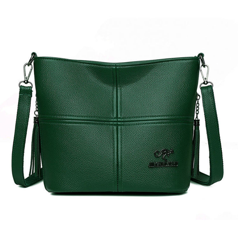 Sac bandoulière en similicuir souple de grande capacité