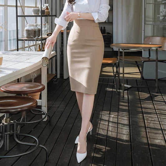 Jupe amincissante taille haute pour femme de bureau, idéale pour les déplacements
