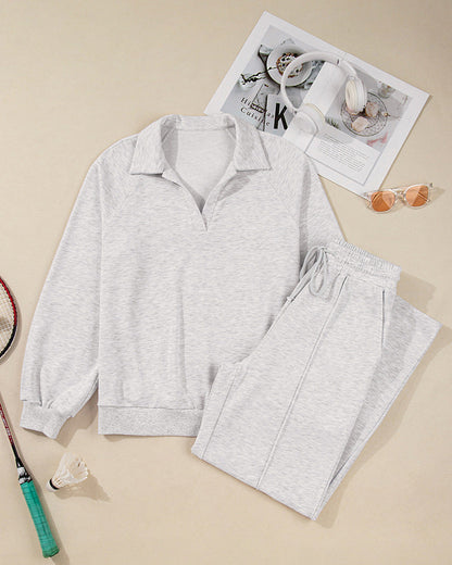 LUNÉA — Ensemble Deux Pièces Casual Uni