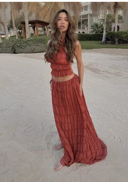 Jupe Longue Évasée – Taille Haute & Style Glamour