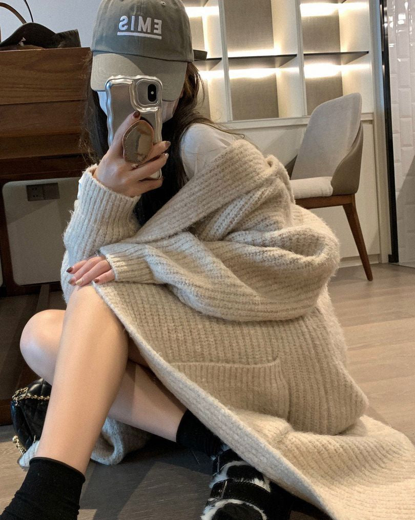 Veste pull ample à capuche