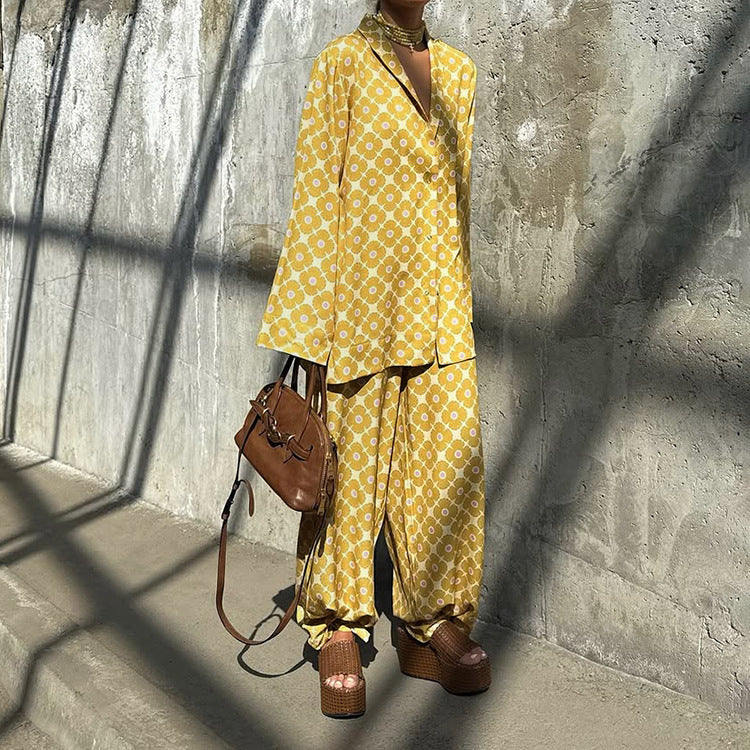 Ensemble deux pièces cardigan à manches longues et pantalon