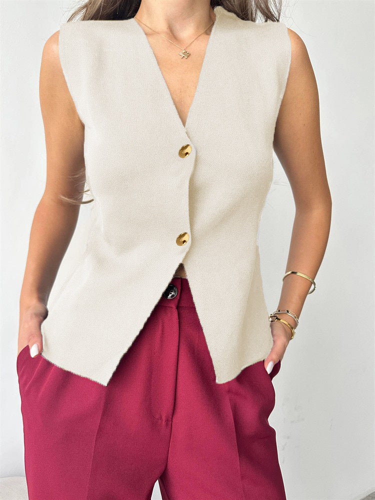 Cardigan Rétro Artistique à Boutons – Coupe Ajustée
