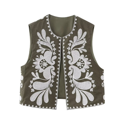Top Femme à Fleurs Brodées – Style Bandeau Sans Bretelles
