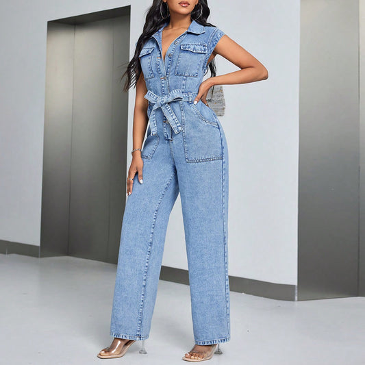 Combinaison Sans Manches – Coton Bleu