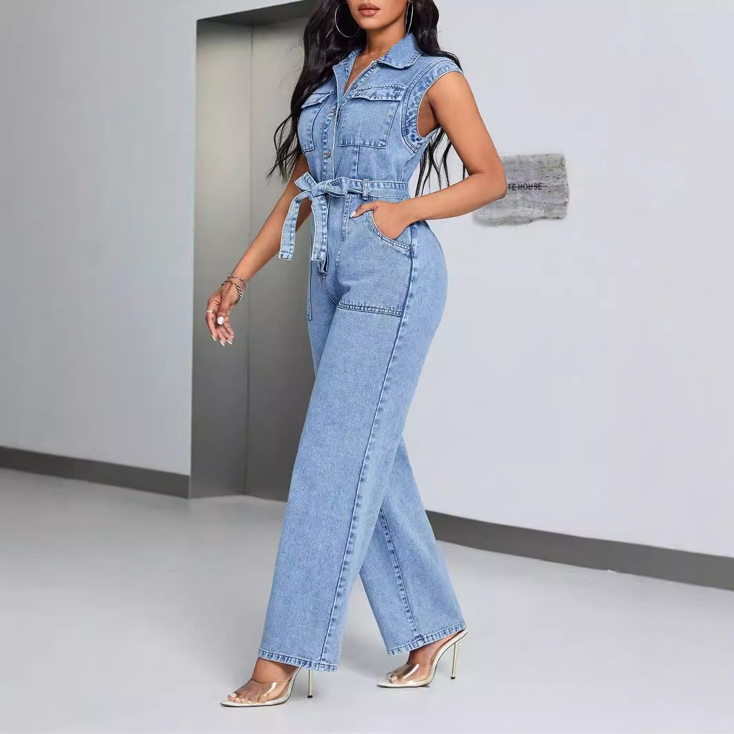 Combinaison Sans Manches – Coton Bleu