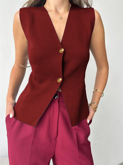 Cardigan Rétro Artistique à Boutons – Coupe Ajustée