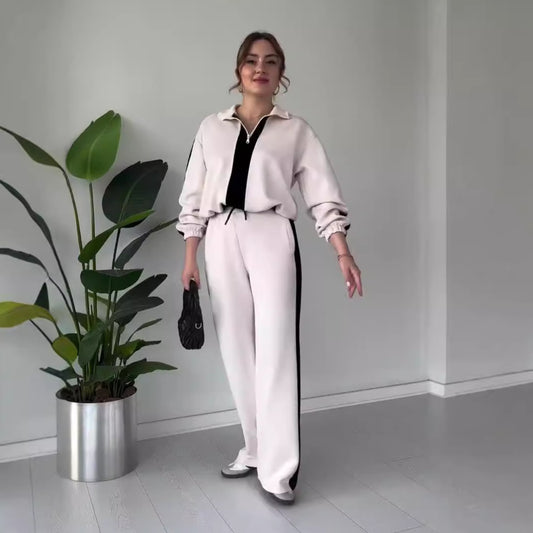 Kaïna – Ensemble Casual Contrast Chic