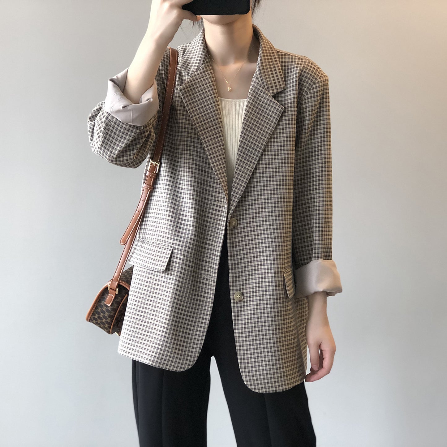 MARIVEL — Blazer à Carreaux pour Femme