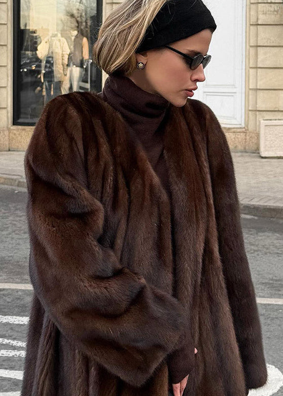 BRUNÉA — Manteau Chic Marron Café