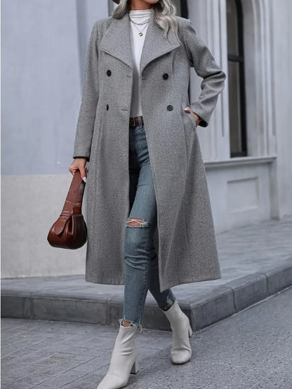 Manteau long en laine coupe ajustée