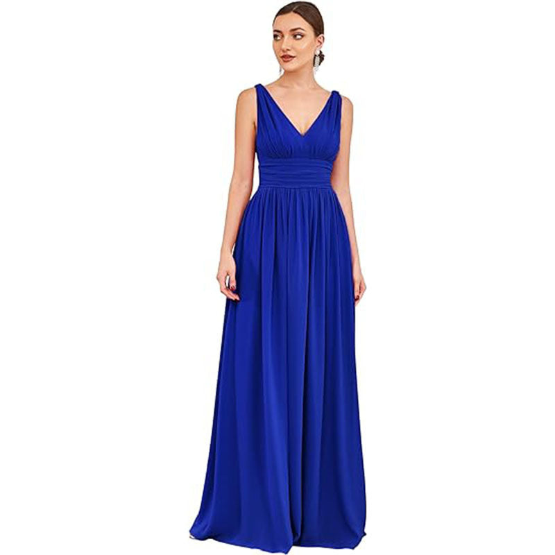 Robe Maxi de Soirée Femme – Élégante, Fluide et Décolleté Profond