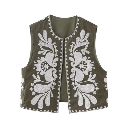 Top Femme à Fleurs Brodées – Style Bandeau Sans Bretelles