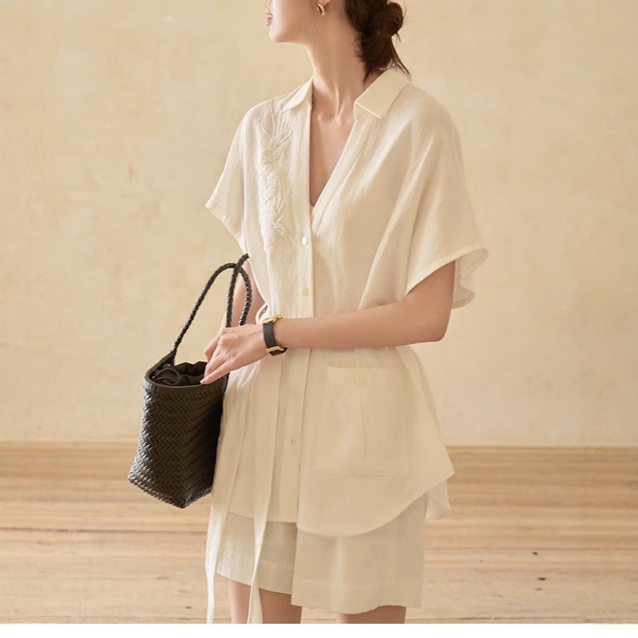 Ensemble Femme – Haut & Short Mi-Cuisse Élégant.