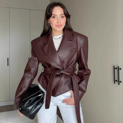 Valéria – Veste en Cuir PU Intemporel