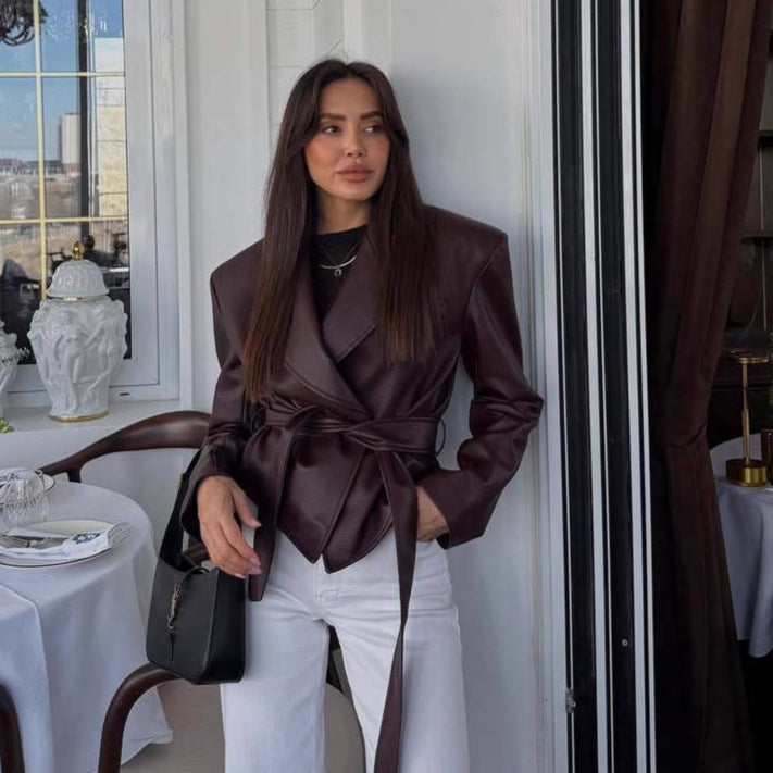 Valéria – Veste en Cuir PU Intemporel