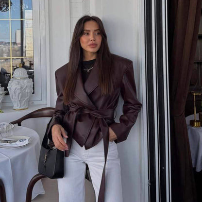 Valéria – Veste en Cuir PU Intemporel